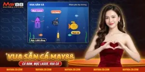 Cá bom, Mực Laser và Vua cá giữa đáy biển trong Bắn cá Vua Săn Cá May88 trước một khẩu súng