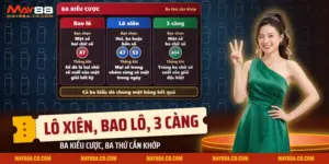 Cách đánh lô xiên bao lô 3 càng May88 với ba kiểu cược Bao lô, Lô xiên, 3 càng và điều kiện thắng của từng kiểu